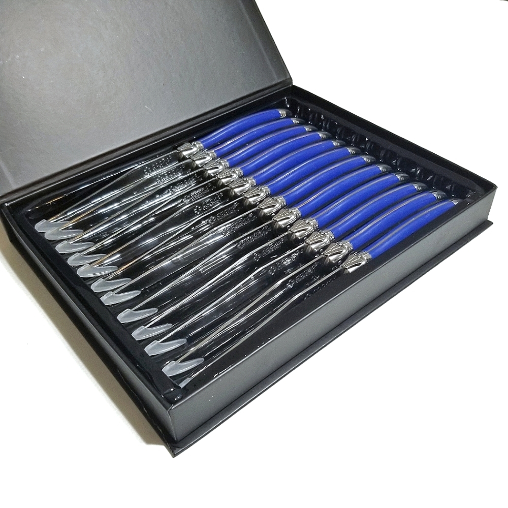 Cook's Companion Steak Knife Stainless Steel 12 piece Blue Handle Gift Set